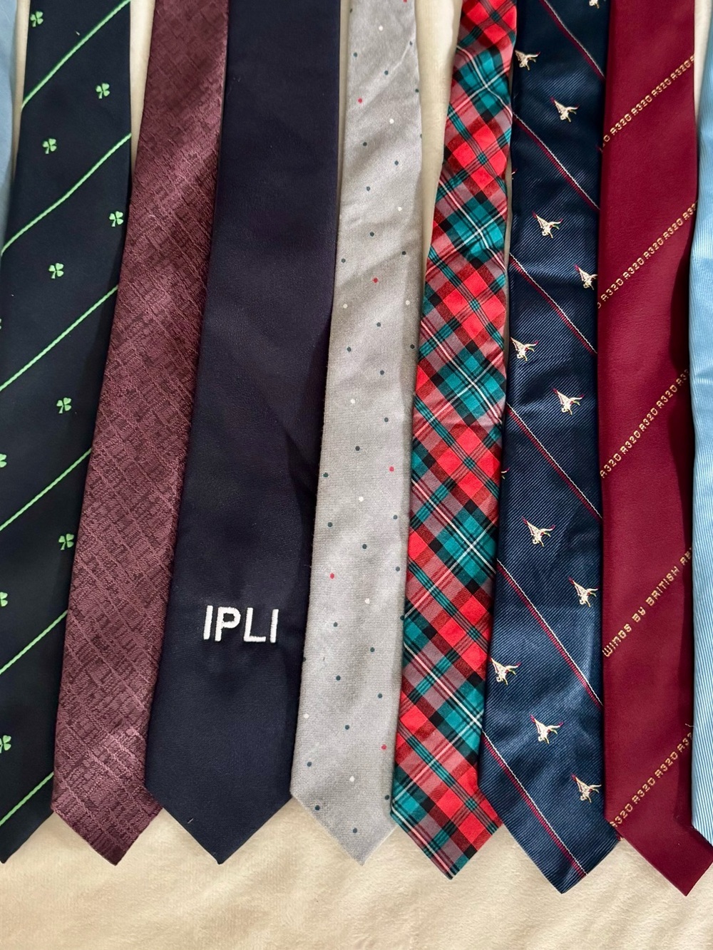 VTG Men’s Necktie Bundle Lot of 9 L.L. Bean British Aerospace Ireland Plaid